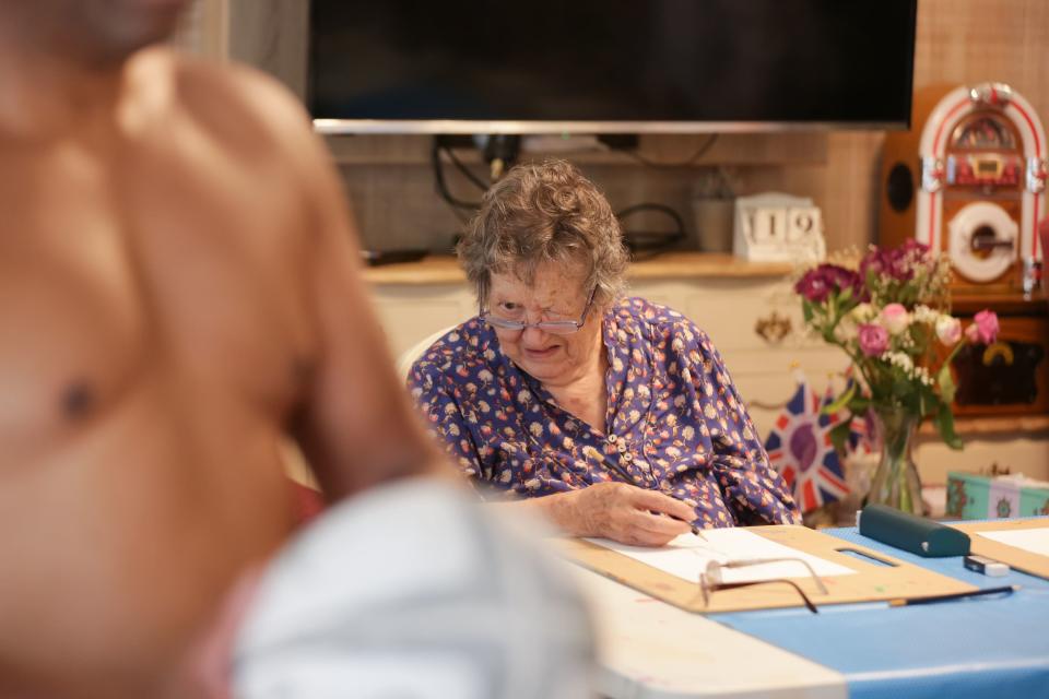 The life drawing session took place at Sherwood Grange in Kingston Vale, London. (Andrew Williams/Care UK/PA)