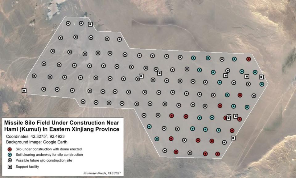 The plot could house 120 silos, Korda and Kristensen say. Source: Planet/ Federation of American Scientists