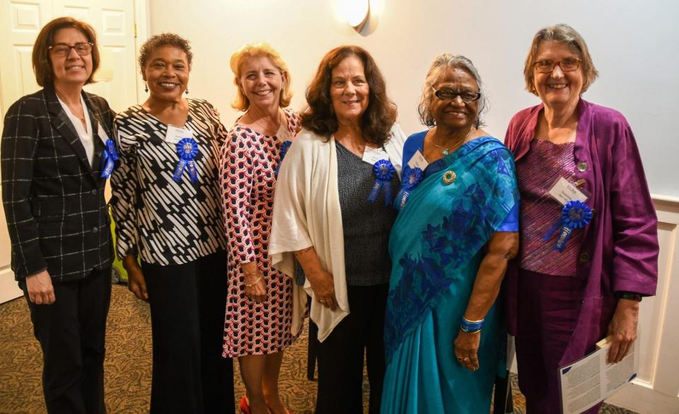 The Cape Cod Women’s Association Six over 60 award winners are, from left: Robbin Orbinson, Jeanne Morrison, Kim Fulton Marchand, Kerry Bickford, Olivia Masih White and Suzanne Dyer Wise.