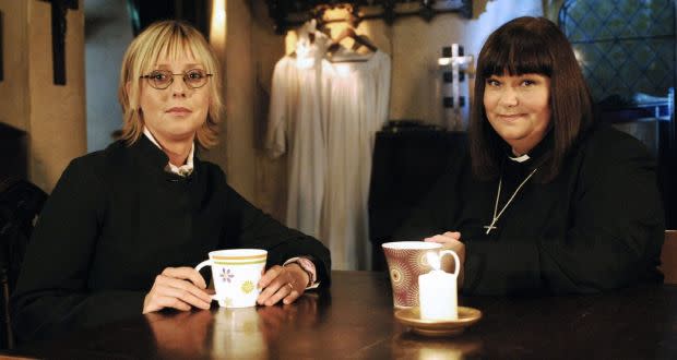 (Emma and Dawn appearing in The Vicar of Dibley. (BBC)