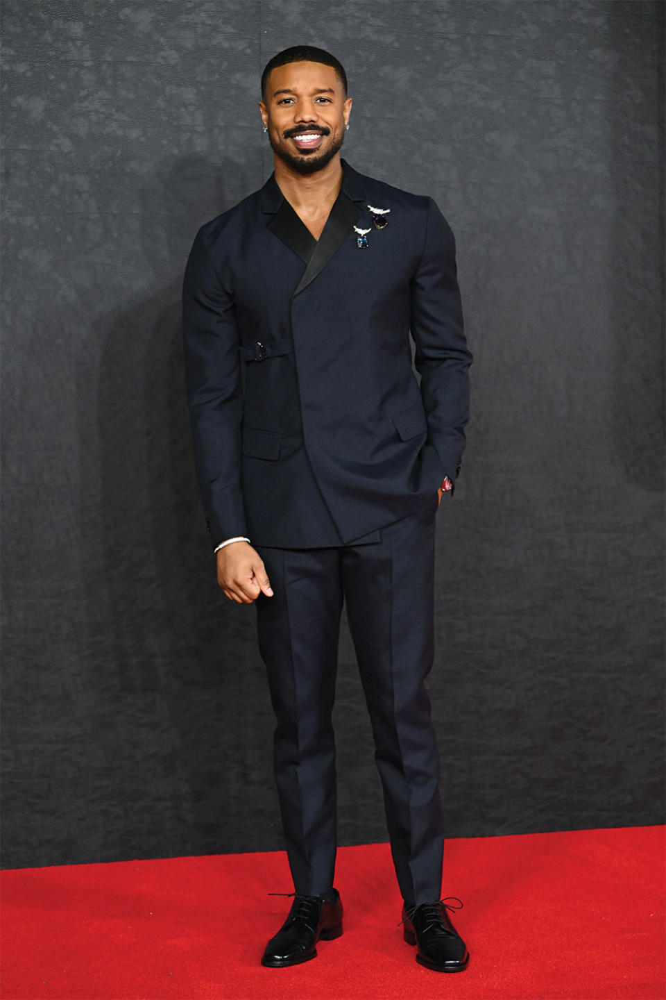 Michael B. Jordan was styled by Jason Bolden in Prada for February’s Creed III premiere in London.