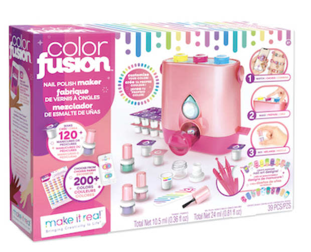 <p>Mini-manicurists in training will love not just painting nails, but <em>making</em> nail polishes, too.</p><p><strong><a href="https://go.skimresources.com?id=113896X1572730&xs=1&url=https%3A%2F%2Fwww.kohls.com%2Fproduct%2Fprd-5260194%2Fmake-it-real-color-fusion-nail-studio-art-set&sref=parade.com%2Fshopping%2Fbest-gifts-under-100" rel="noopener" target="_blank" data-ylk="slk:Make It Real Color Fusion Nail Studio Art Set, $17.49 at Kohl's;elm:context_link;itc:0;sec:content-canvas" class="link ">Make It Real Color Fusion Nail Studio Art Set, $17.49 at Kohl's</a></strong></p><p>Kohl's</p>