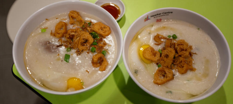 Botak Cantonese Porridge - both dishes