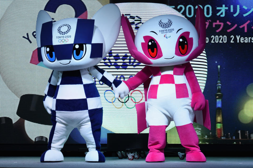 Tokyo 2020 mascots Miraitowa and Someity will be all over Tokyo. (Getty)