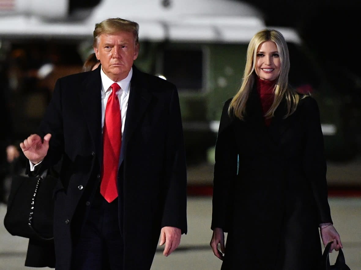 Donald Trump and daughter Ivanka Trump are shown in Marietta, Ga., on Jan. 4, 2021, two days before the Capitol building riot. The House committee probing that riot believes there is enough evidence to prosecute the former president, while it criticized his daughter for not being entirely forthcoming in subsequent interviews. (Mandel Ngan/AFP/Getty Images - image credit)