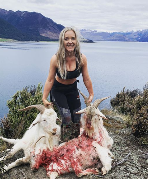 Lucy Jaine, from Wanaka in New Zealand, said she began hunting when she met her partner Sharn. Source: Instagram