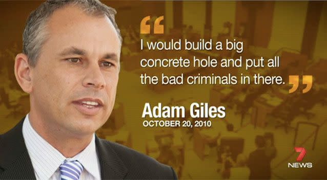 Mr Giles' statement in 2010. Source: 7News