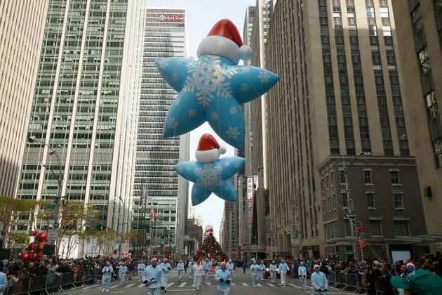 Macy's 95th Thanksgiving Day Parade winds through Manhattan on Thursday. The 163-year-old retailer is auctioning off NFTs of its parade balloons for charity. (Photo: John Lamparski via Getty Images)