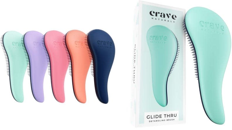 Making detangling easy this Crave wet brush also helps to clump and define curls.