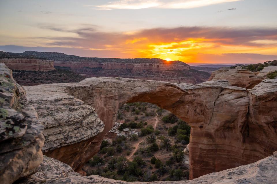 The Arches in Rattlesnake Canyon, Colorado during sunset