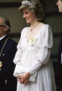 <div class="caption-credit">Photo by: Jayne Fincher/Princess Diana Archive/Getty Images</div>Almost 6 months pregnant with Harry in 1984, Diana seemed to embarace the Earth- Mother-meets-Guinevere style she naturally embodied. The Bellville Sassoon empire-waisted dress is almost theatrical costume, but on a glowing Di, who lived the life of a real princess, it just made sense. <br> <br> Related: <br> <a href="http://yhoo.it/TDPOvb" rel="nofollow noopener" target="_blank" data-ylk="slk:How Kate is following in Di's footsteps;elm:context_link;itc:0;sec:content-canvas" class="link ">How Kate is following in Di's footsteps <br></a> <a href="http://yhoo.it/WHfnsP" rel="nofollow noopener" target="_blank" data-ylk="slk:Kate's maternity style suggestions;elm:context_link;itc:0;sec:content-canvas" class="link ">Kate's maternity style suggestions <br></a> <a href="http://yhoo.it/QCPAUz" rel="nofollow noopener" target="_blank" data-ylk="slk:What will the royal baby be named?;elm:context_link;itc:0;sec:content-canvas" class="link ">What will the royal baby be named?</a>
