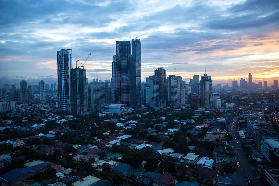 Residential and commercial buildings stand in the Makati district of the Philippines. (Photo: Getty Images)