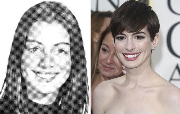 <b>Anne Hathaway (Best Supporting Actress) </b><br> <b>Nominated for: Les Miserables</b><br> Spot the difference. Has Anne Hathaway literally always looked the same? Here she is, aged just 14, in her 1997 high school photo.