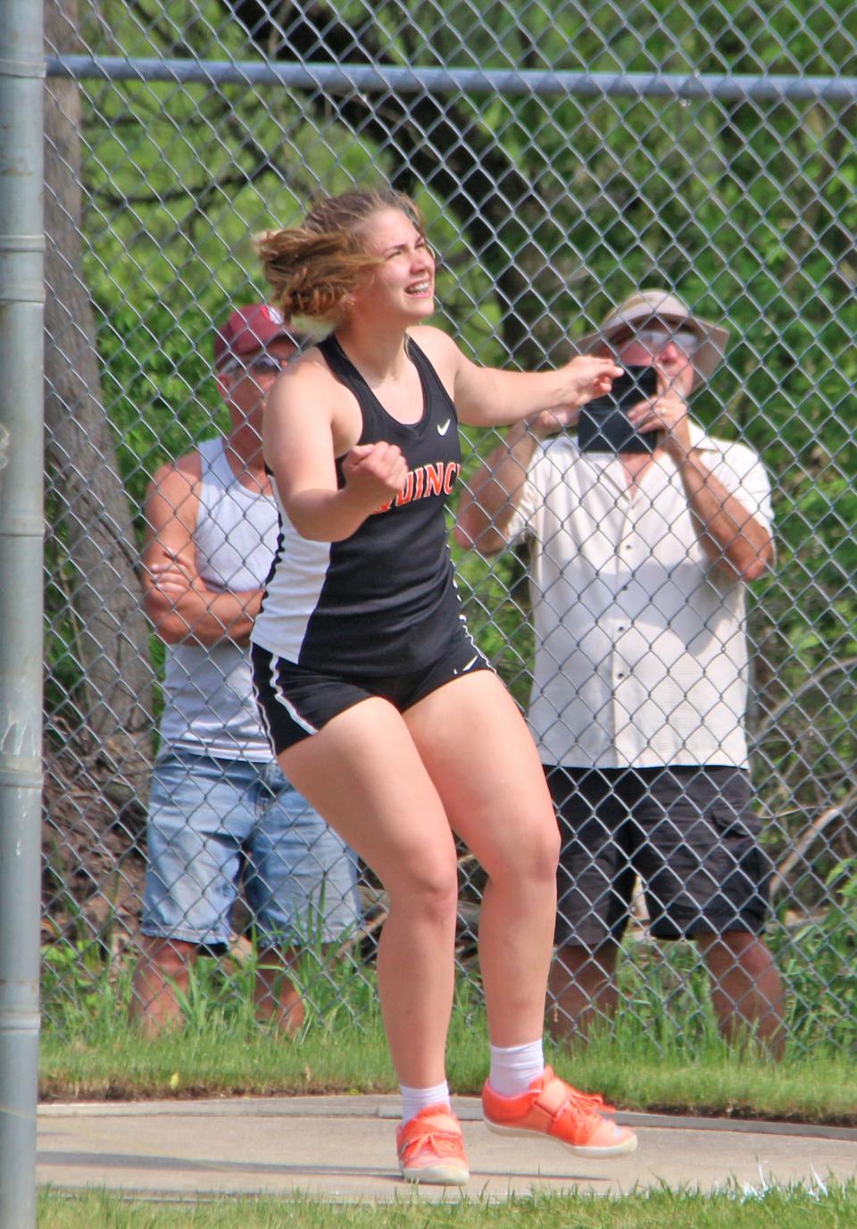 Quincy's Sophia Snellenberger is coming off of a pair of All State finishes last year, taking 3rd in the state in the shot put and 2nd in the discus.