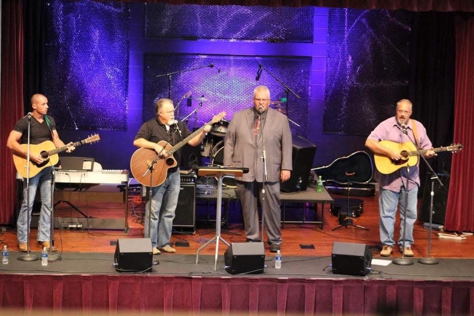 From right, David Robinson is joined by founding "Homeward Bound" members Charlie Stanton and Steve Garrison, as well as his son, Alex, 29.