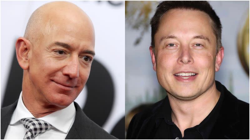 ▲亞馬遜創辦人貝佐斯（Jeff Bezos，圖左）重返世界首富寶座，馬斯克（Elon Musk）退居第二。（圖／美聯社／達志影像）
