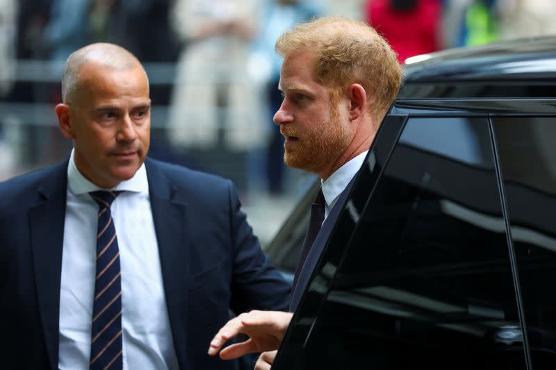 Britain's Prince Harry, Duke of Sussex's lawsuit against a newspaper group, in London