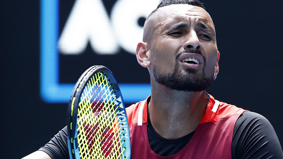 Nick Kyrgios' complaints about noise from the Australian Open crowd have been met with a degree of bemusement by tennis fans, after his frequent calls for more noise from fans. (Photo by Darrian Traynor/Getty Images)