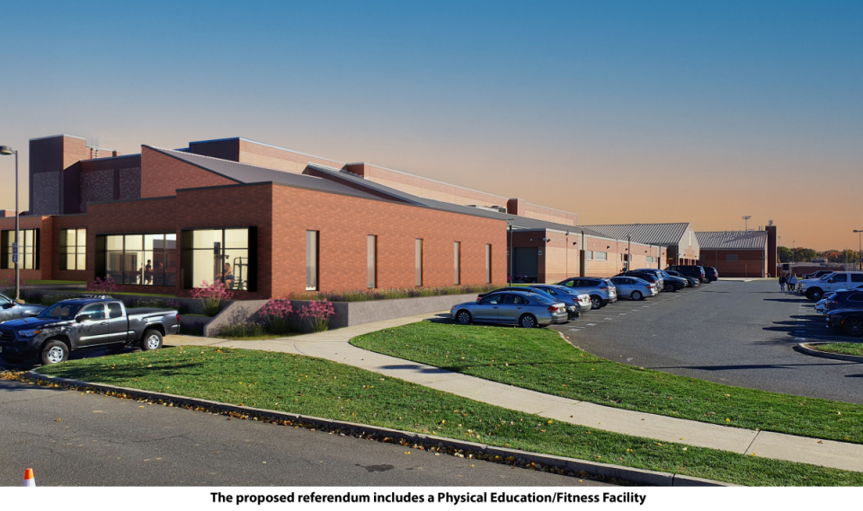 Rendering of work at Monroe Township High School