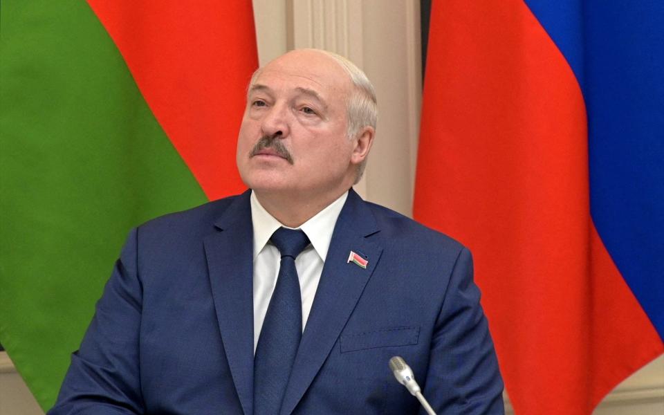 Belarusian President Alexander Lukashenko observes the exercise of the strategic deterrence force, in Moscow - Reuters
