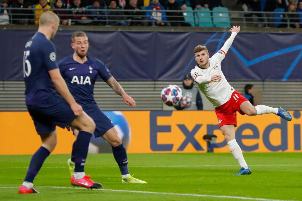 Impression: Werner scored in the first leg against Tottenham  Photo: AFP via Getty Images