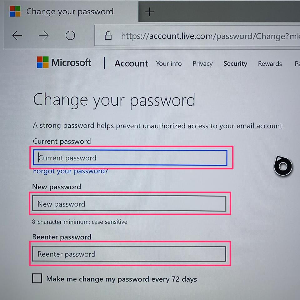 How to change Xbox One password