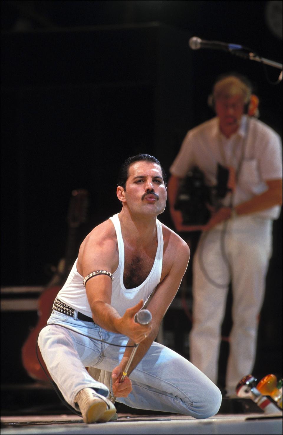 One of Freddie Mercury's final performance's with Queen was during Live Aid at Britain's Wembley Stadium in July 1985. The band stole the show in what is widely regarded as one of the best rock performances in history.