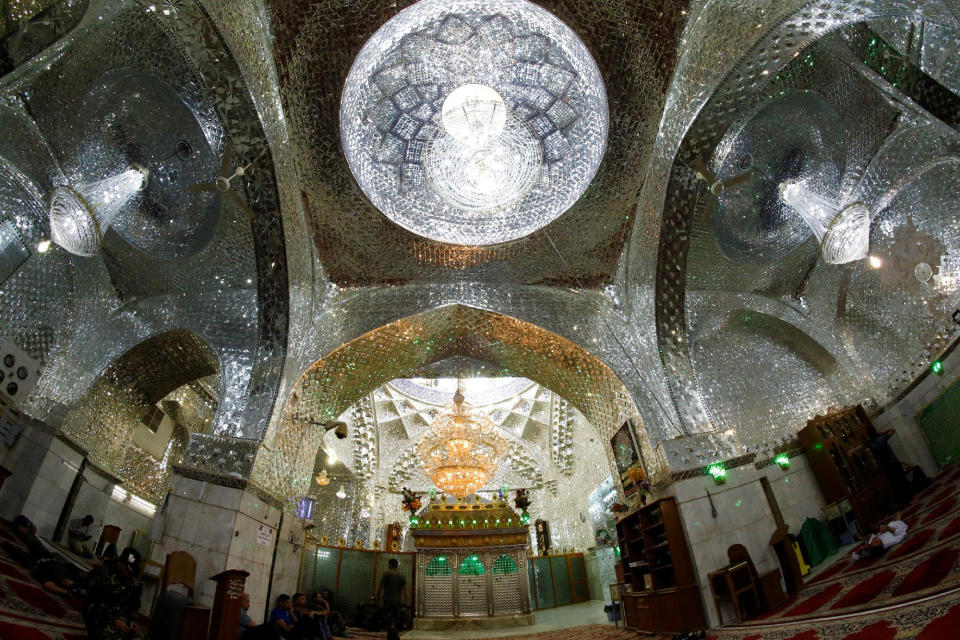 Pilgrims visit the tomb of shi'ite Sayid Mohammed bin Ali al-Hadi