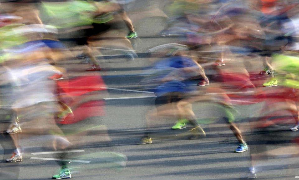 Runners compete at the Berlin marathon in Berlin