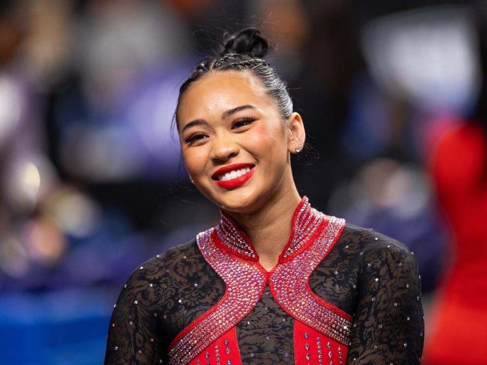 Sunisa Lee at the 2024 Xfinity US Gymnastics Championships.