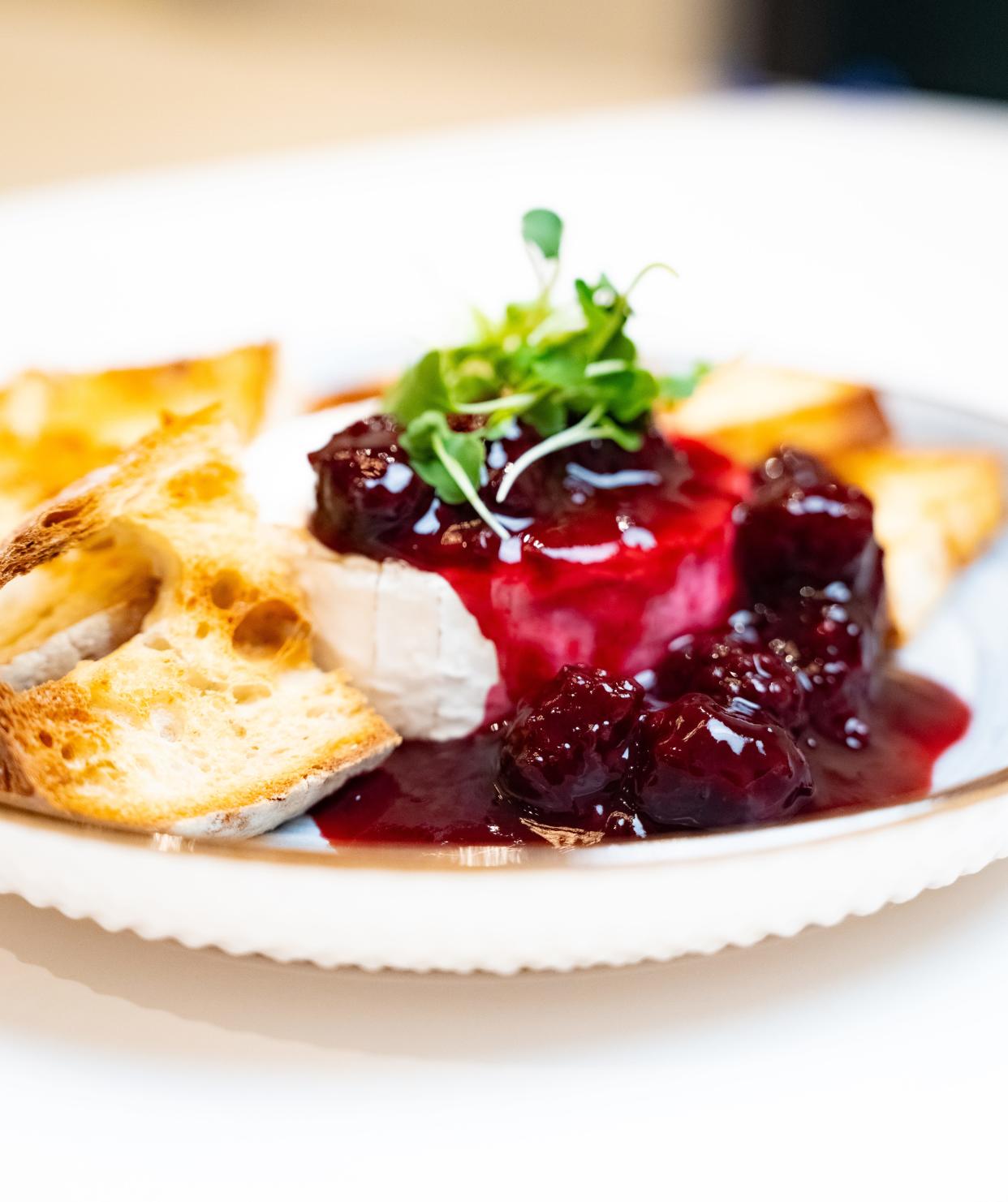 Baked brie with blackberry jam is one of the appetizers available at L Wine Bar, which recently opened in Elkhart.