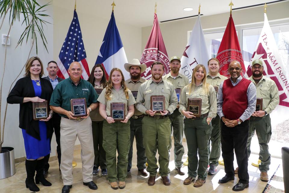 During the Texas A&M Forest Service's annual personnel meeting, the agency recognized accomplishments of the past year and various employee achievements.