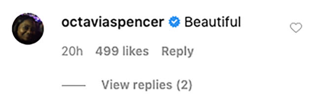 Octavia Spencer's comment | Taraji Henson/Instagram