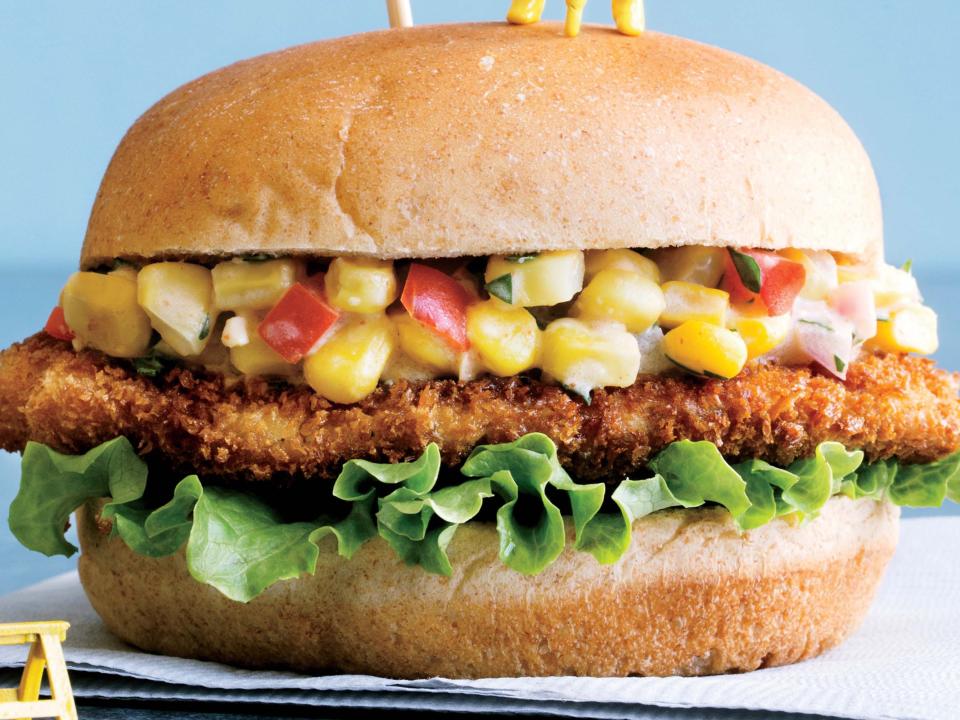 Indiana Pork Tenderloin Sandwiches with Creamy Corn Relish