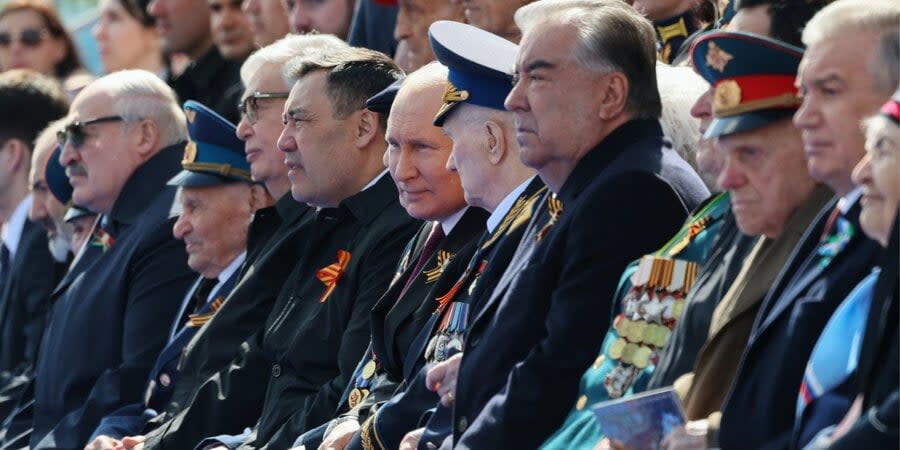 Putin at a parade in Moscow