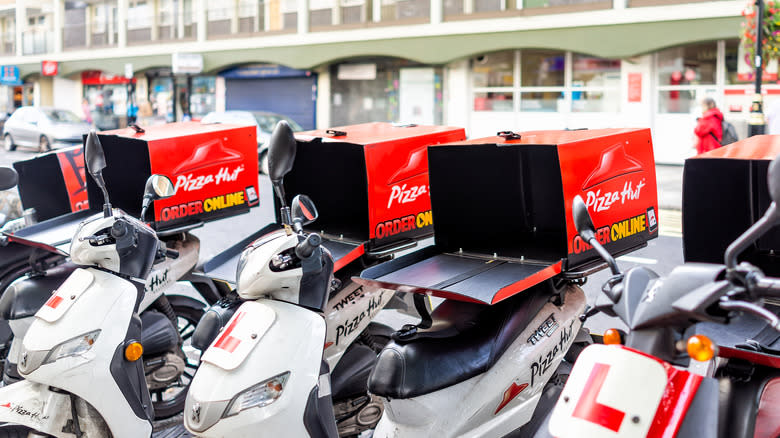 Pizza Hut delivery motorcycles