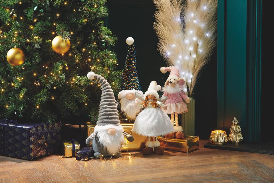 Aldi's festive decor range includes Christmas gonks and budget tree decorations