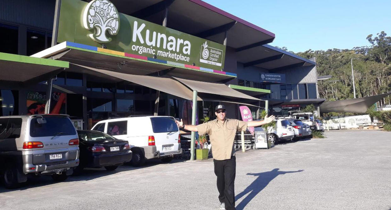 The 34-year-old David Hardy had an interview on Monday afternoon and is “over the moon” after landing a job at Kunara Organic Marketplace. Source: Supplied