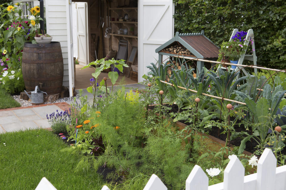 Position a small vegetable garden near the kitchen