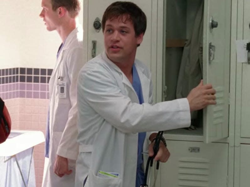 T. R. Knight as George in Greys Anatomy in the locker room