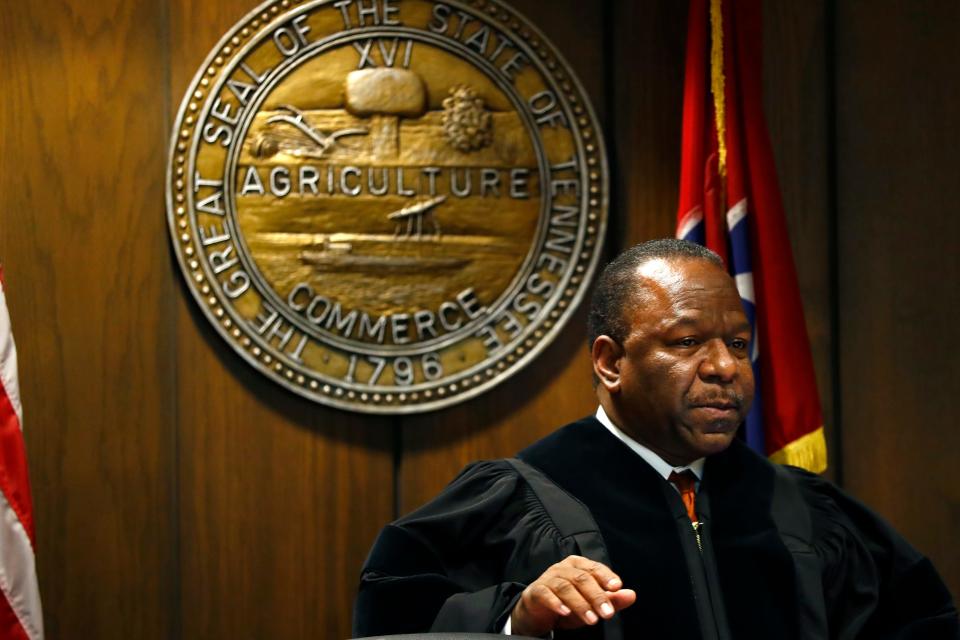 Judge Lee Coffee enters his courtroom on Thursday, Aug. 22, 2019.