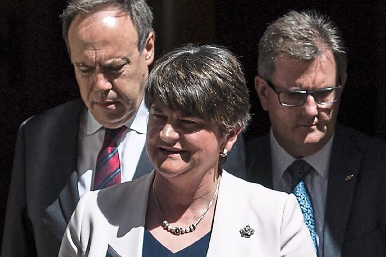 DUP leader Arlene Foster and members of the party in Downing Street