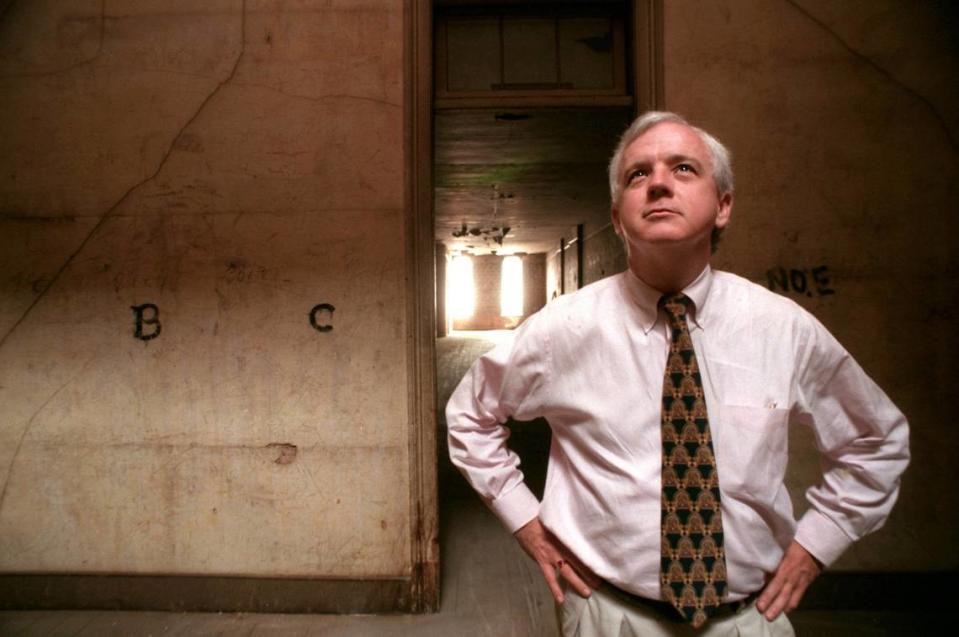 This this 1997 file photo, J. Myrick Howard, executive director of The Historic Preservation Foundation of North Carolina, Inc., is seen in the Briggs Hardware Building on the Fayetteville St. Mall in Raleigh.