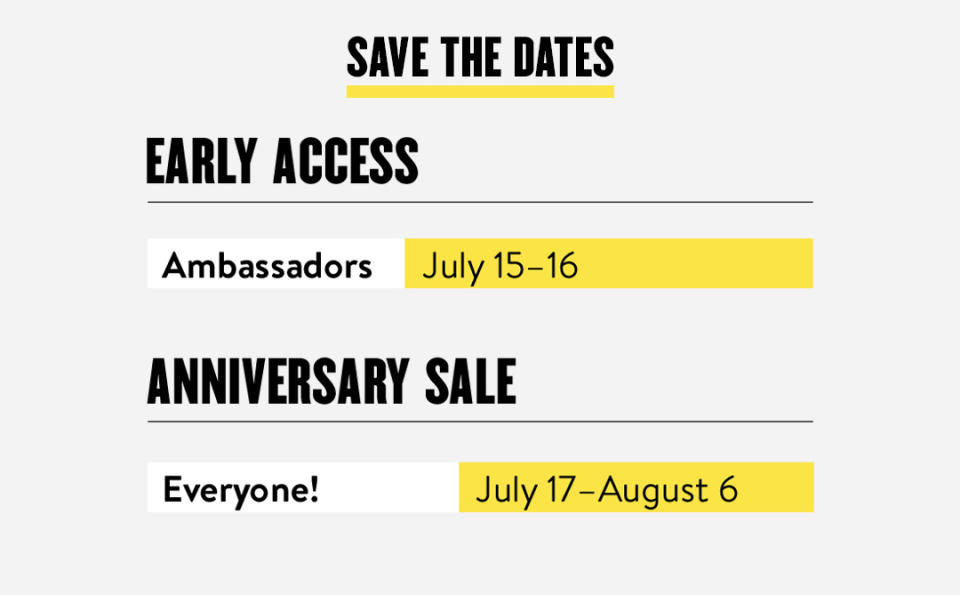 Nordstrom Canada Anniversary Sale dates. Image courtesy of Nordstrom.