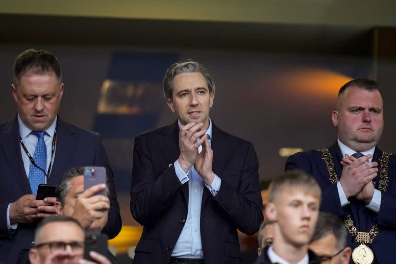 Irish Taoiseach Simon Harris in Dublin, Ireland, Wednesday, May 22, 2024. 