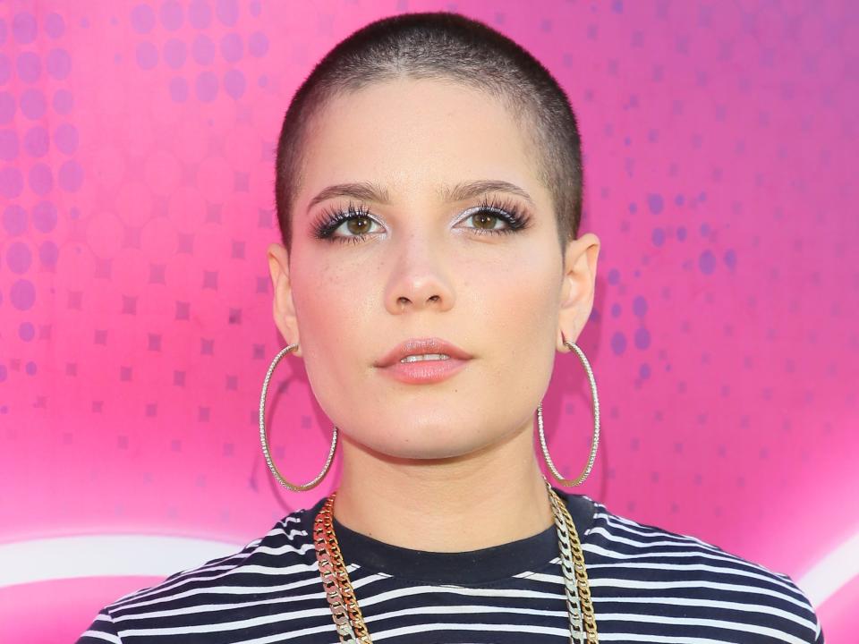 halsey shaved head