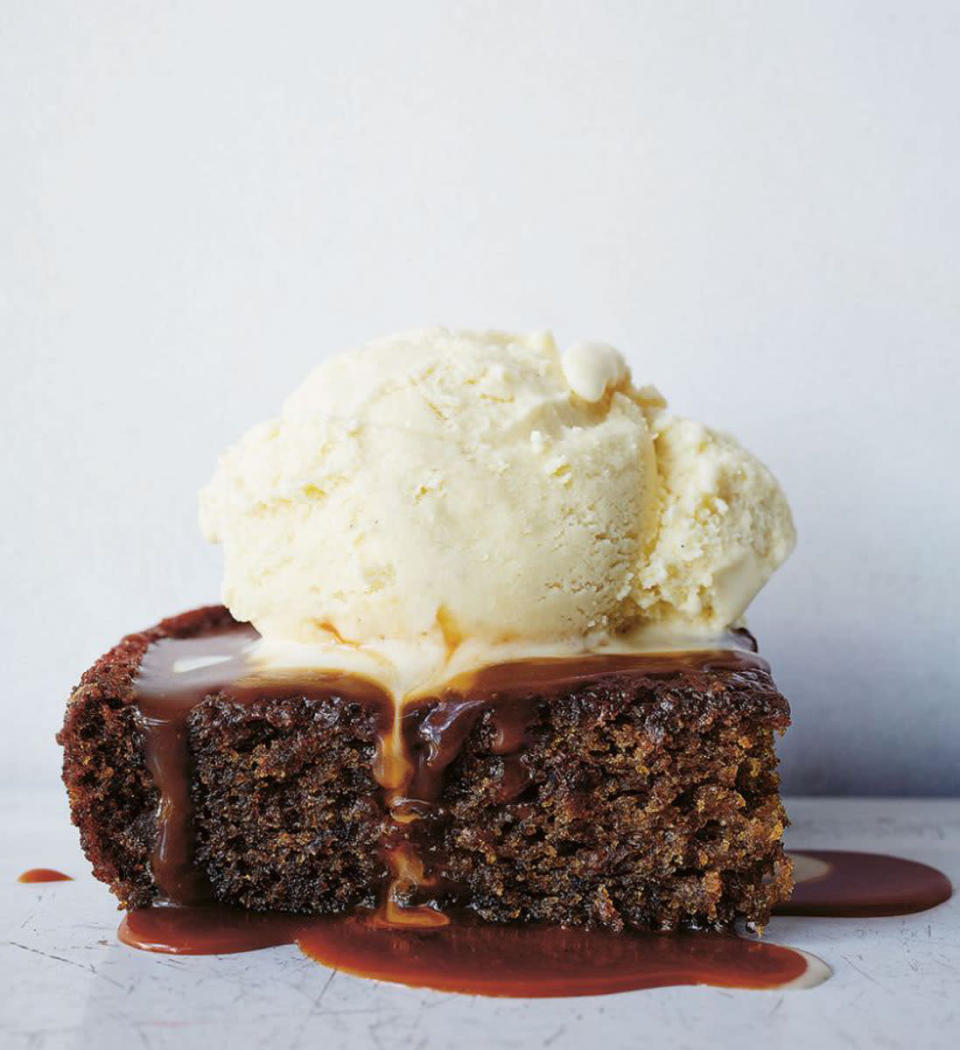 Warm Date Cake with Ginger Gelato