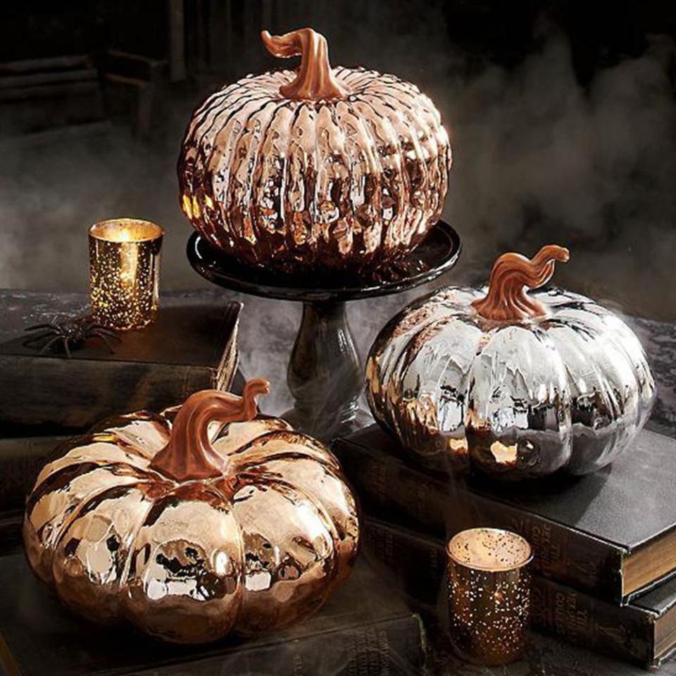 1) High Shine Metallic Pumpkins