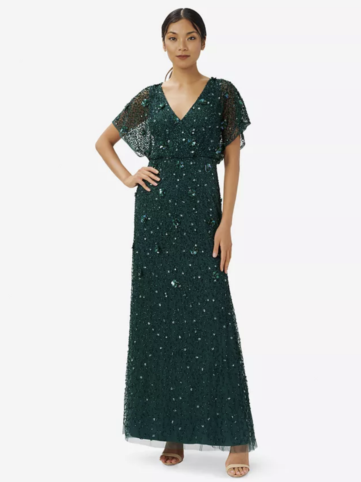 There's something very old Hollywood about this sequinned Adrianna Papell maxi. (John Lewis)