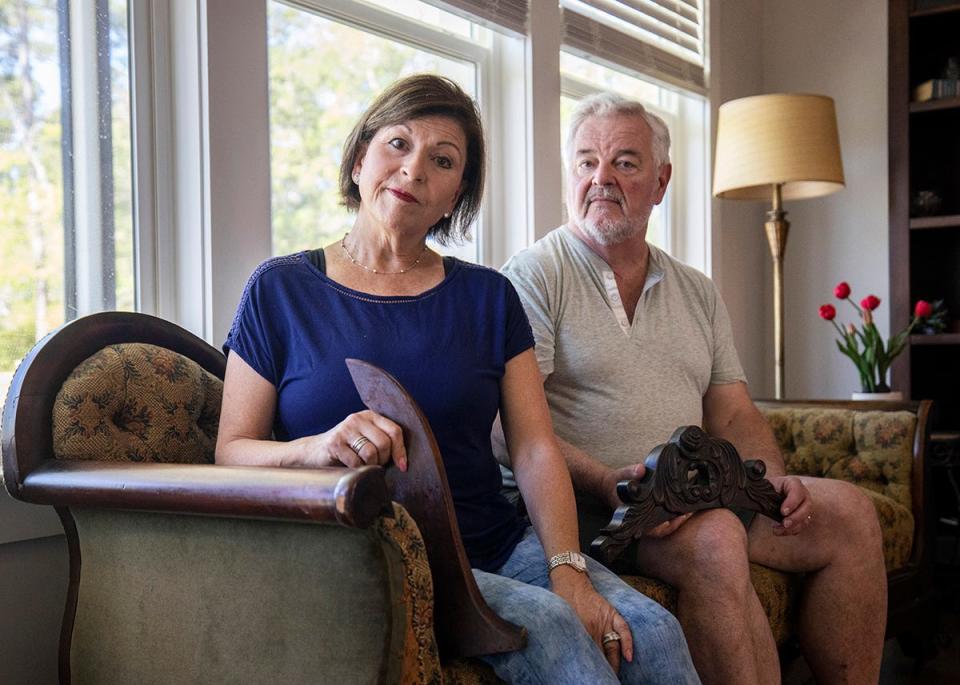 Michael and Deirdre Kupka are photographed at their home in Charleston. They recently moved there from New York and have many issues with their movers.